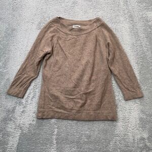 Charter Club Sweater Womens Large Brown 2 Ply Cashmere Knit Boat Neck Pullover